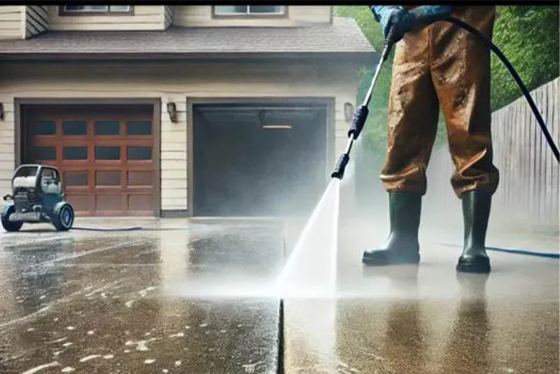 Hot water extraction wand leaving clean lines in a light carpet, Buffalo Carpet NY